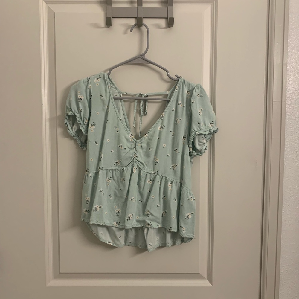 Light blue floral top